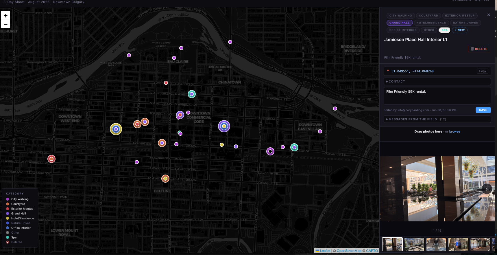Location Scouting software